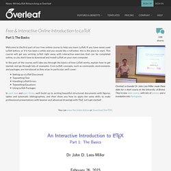 Free Online Introduction to LaTeX - Part 1: The Basics - Overleaf