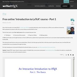 Free online "Introduction to LaTeX" course - Part 1