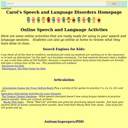 Online Speech and Language Acitivities