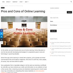 Pros and Cons of Online Learning - CoursesGuide.org