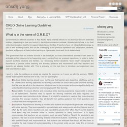 OREO Online Learning Guidelines - αℓιѕση уαηg