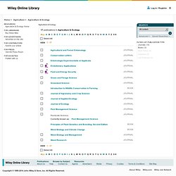 Wiley Online Library: Titles By Subject page