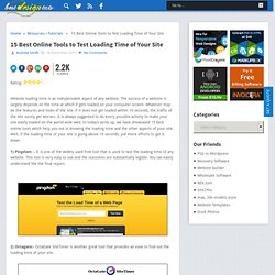 15 Best Online Tools to Test Loading Time of Your Site