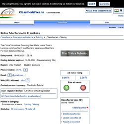 Online Tutor for maths In Lucknow