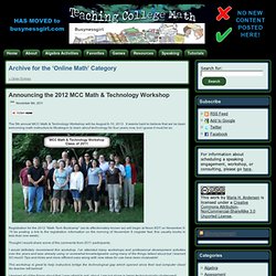 Online Math - Teaching College Math