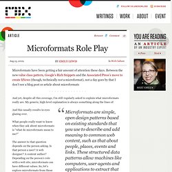 Microformats Role Play