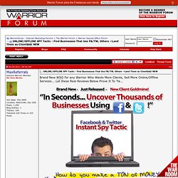 [new-new!] OFFLINE SPY Tactic - Find Businesses That Use FB/TW, Others
