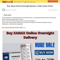 Buy Xanax Online Overnight Delivery