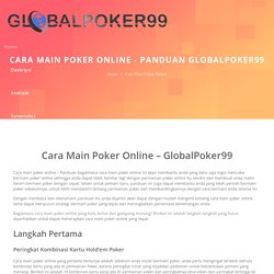 Cara Main Poker Online - Panduan Globalpoker99
