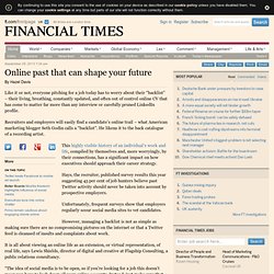 Online past that can shape your future