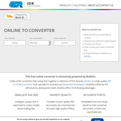 Free Online PDF to HTML5 Converter - Convert PDF files into HTML