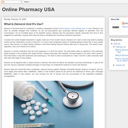 Online Pharmacy USA: What Is Demerol And It's Use?