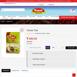 Order Premium Quality Green Tea in India - Roopak Since 1958