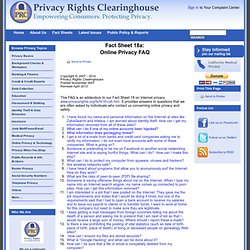 Online Privacy FAQ