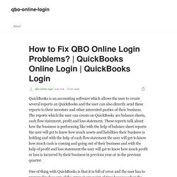 How to Fix QBO Online Login Problems?