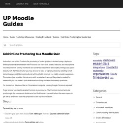 Add Online Proctoring to a Moodle Quiz