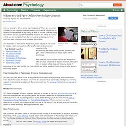Where to Find Free Online Psychology Courses