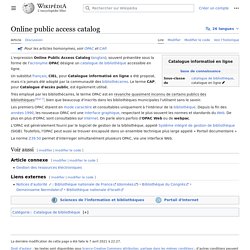 Online public access catalog
