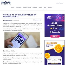 Get Paid to do Online Puzzles or Word Searches - Wealth Words