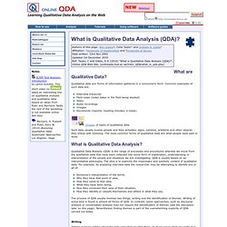 What is Qualitative Data Analysis (QDA)