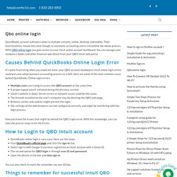 Qbo online login- How to fix quickbooks online login problem,