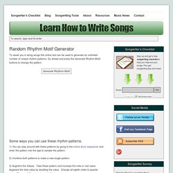 Online Random rhythm Motif Generator