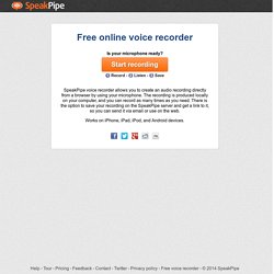 Free online voice recorder - SpeakPipe