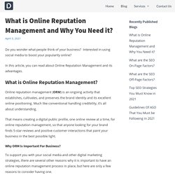 What is Online Reputation Management and Why You Need it?