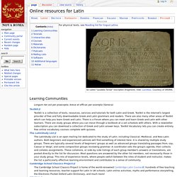 Online resources for Latin