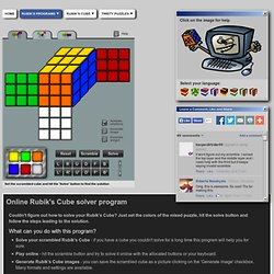 Online Rubiks Cube Solver program