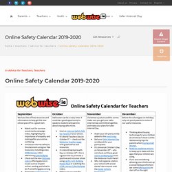 Online Safety Calendar 2019-2020 -