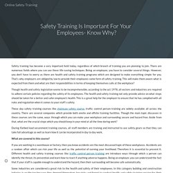Safety Training Is Important For Your Employees- Know Why?
