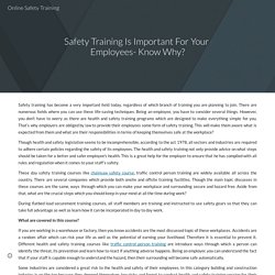 Safety Training Is Important For Your Employees- Know Why?