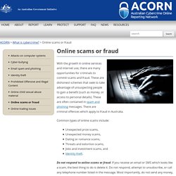 Online scams or fraud