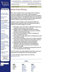 TIPS Online - September 2000: Online Course Hosting