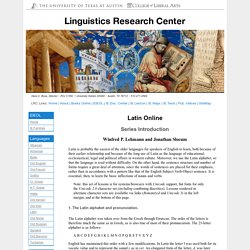 Latin Online: Series Introduction