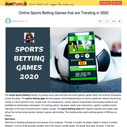 Online Sports Betting Games that are Trending in 2020