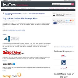 Top 15 Free Online File Storage Sites