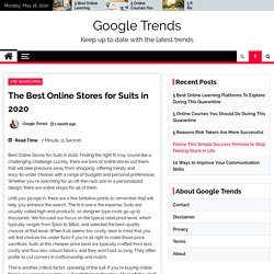 The Best Online Stores for Suits in 2020 - Google Trends
