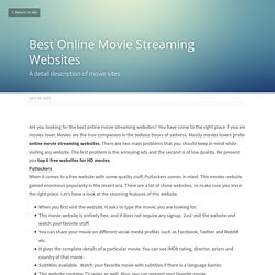 Best Online Movie Streaming Websites