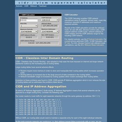 Online IP CIDR / VLSM Supernet Calculator