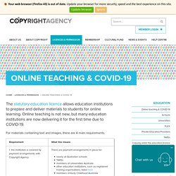 Online teaching & COVID-19 - Copyright Agency