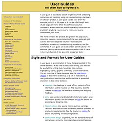 Online Technical Writing: User Guides