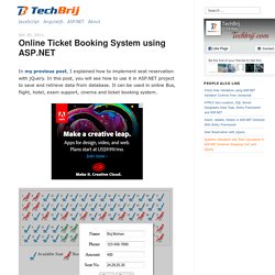 Online Ticket Booking System using ASP.NET