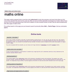 Online tools - maths online