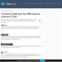 15 Online Tools that You Will Come to Love as a Tech - TheTechMentor.com