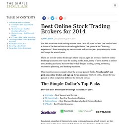 Best Online Stock Trading Brokers for 2014