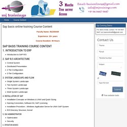 Sap basis online training Course Content
