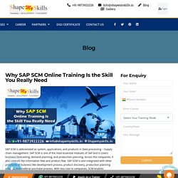 Why SAP SCM Online Training Is the Skill You Really Need - Shapemyskills Pvt. Ltd.