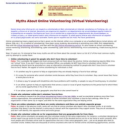 Myths About Online Volunteering / Myths About Virtual Volunteering